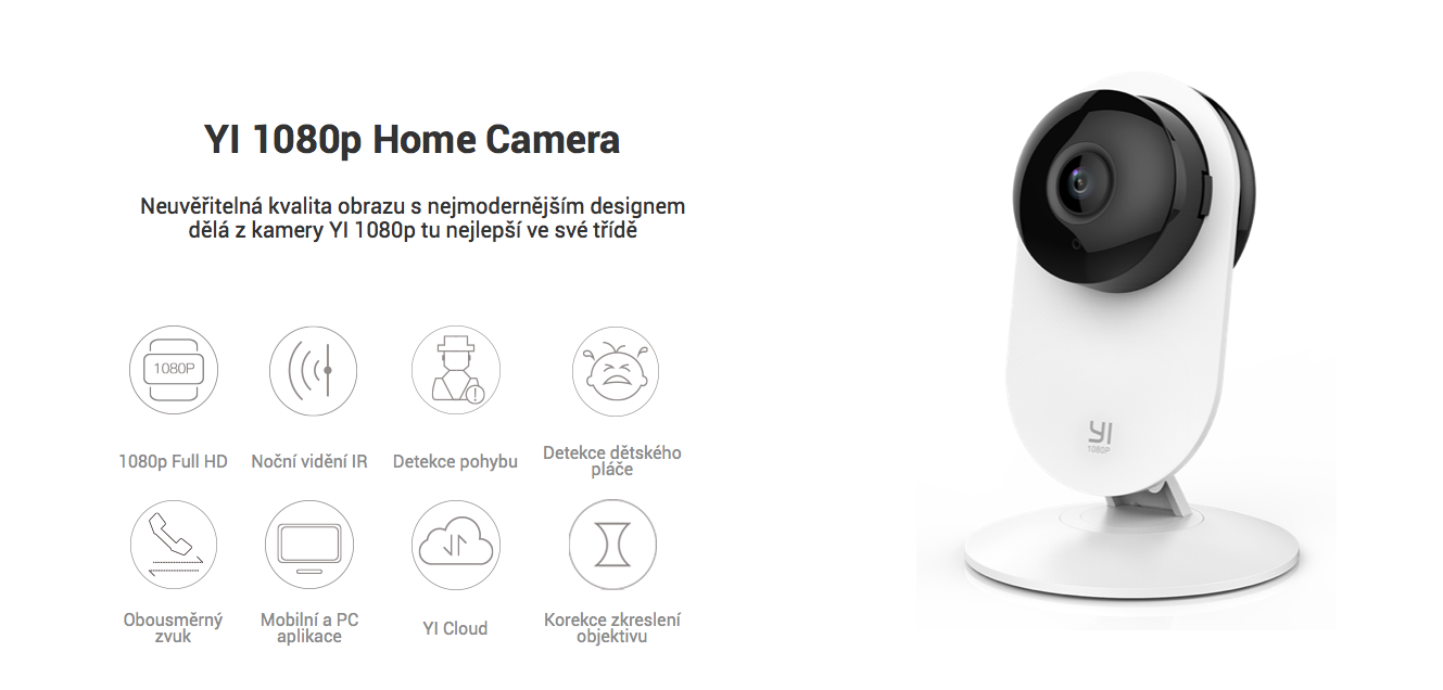 Xiaomi Yi Home IP Camera 1080P - Chytrá IP kamera s detekcí dětského pláče